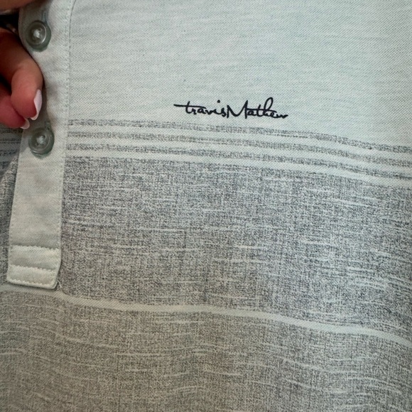 Travis Mathew Infinite Wishes Stripe Polo In Heather Neptune - Picture 3 of 7